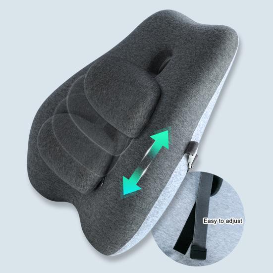 Yousheng Chair Back Cushion Memory Foam Lumbar Support Cushion with Adjustable Slider Ergonomic Back Support for Office Workers Car Drivers Gamers