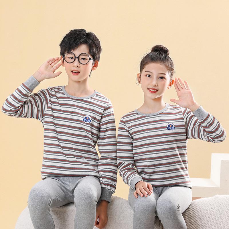 Children's Cotton Underwear & Pajama Set: Warm Wool Sweater, Bottoms for Boys & Girls, Autumn/Winter Comfort