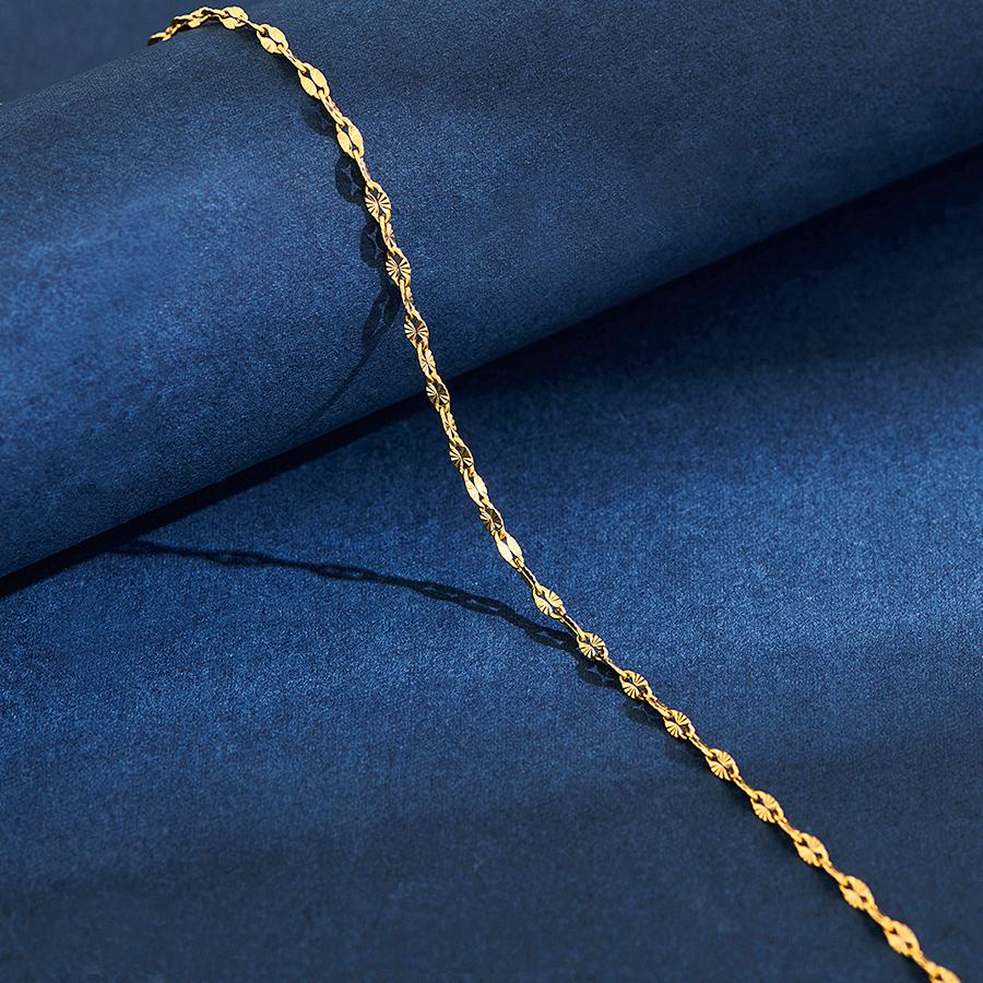 2.5mm Wide Embossed Stainless Steel Sunshine Link Chain Necklace for Women Choker 4 Available Jewelry Making Accessories