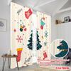 2pcs,2D Plane Printing Light Filtering Curtains Christmas Tree Snowflakes Gifts Versatile 100% Polyester (without Rod) Home