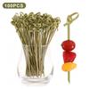 100Pcs Food-Safe Disposable Bamboo Skewers Multipurpose Barbecue, Cocktail, and Appetizer Picks for Home and Event Use