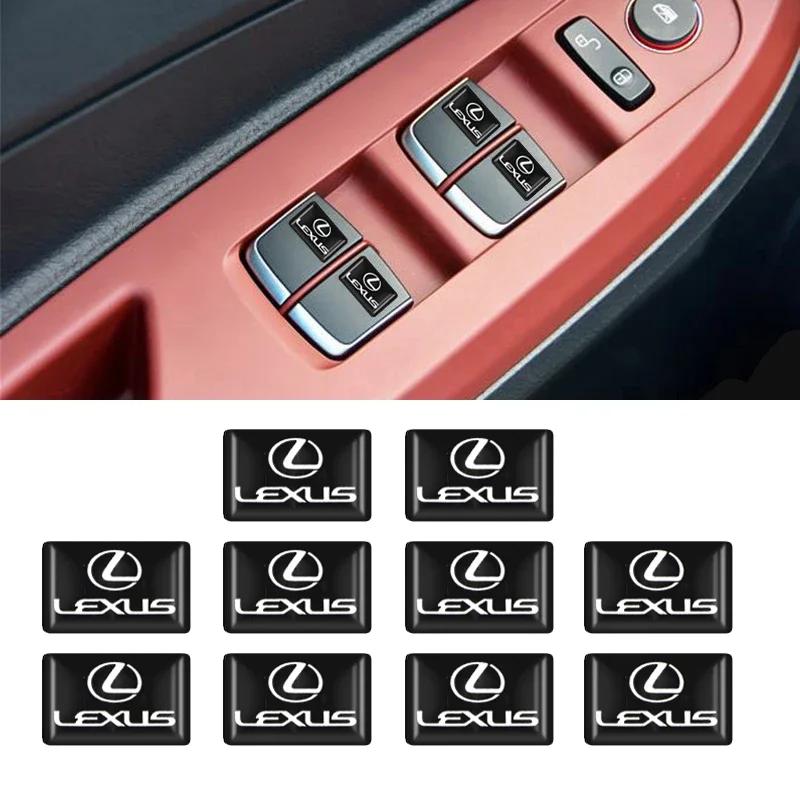 10pcs Car Styling Inner Button Sticker Emblem Badge PVC Crystal Epoxy Adhesive Sticker Refitted Label Interior Decoration