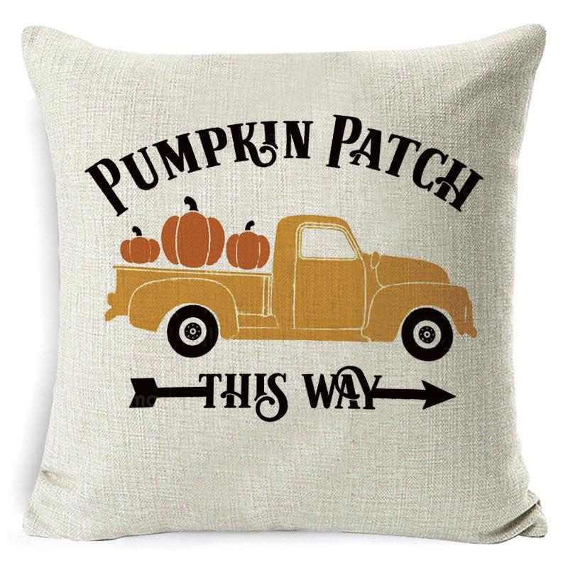 New Thanksgiving Pumpkin Plaid Pillow Cover Holiday Home Decoration Cushion Cushion Cover Home