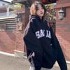 Spring and Autumn Retro Style Drawstring Hoodie Design Casual Loose and Versatile Long Sleeve Letter Printed Hoodie