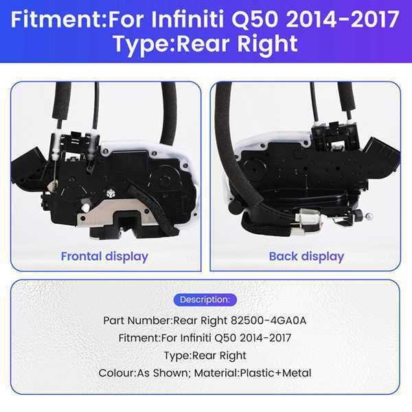 Rear Right Door Lock Actuator 825004GA0A for Infiniti 2014-2017 Models (Part 82500-4GA0A).