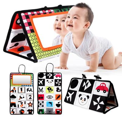 Miroir Jouet pour Nouveau-né Noir et Blanc pour le Temps sur le Ventre Bébé Développement Montessori Rampage Activité à Fort Contraste Jouet Sensoriel