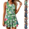 Women Sleeveless Casual Summer Dress Tank Style Tropical Print A Line Short Flowy Sundress Lightweight Soft Fabric