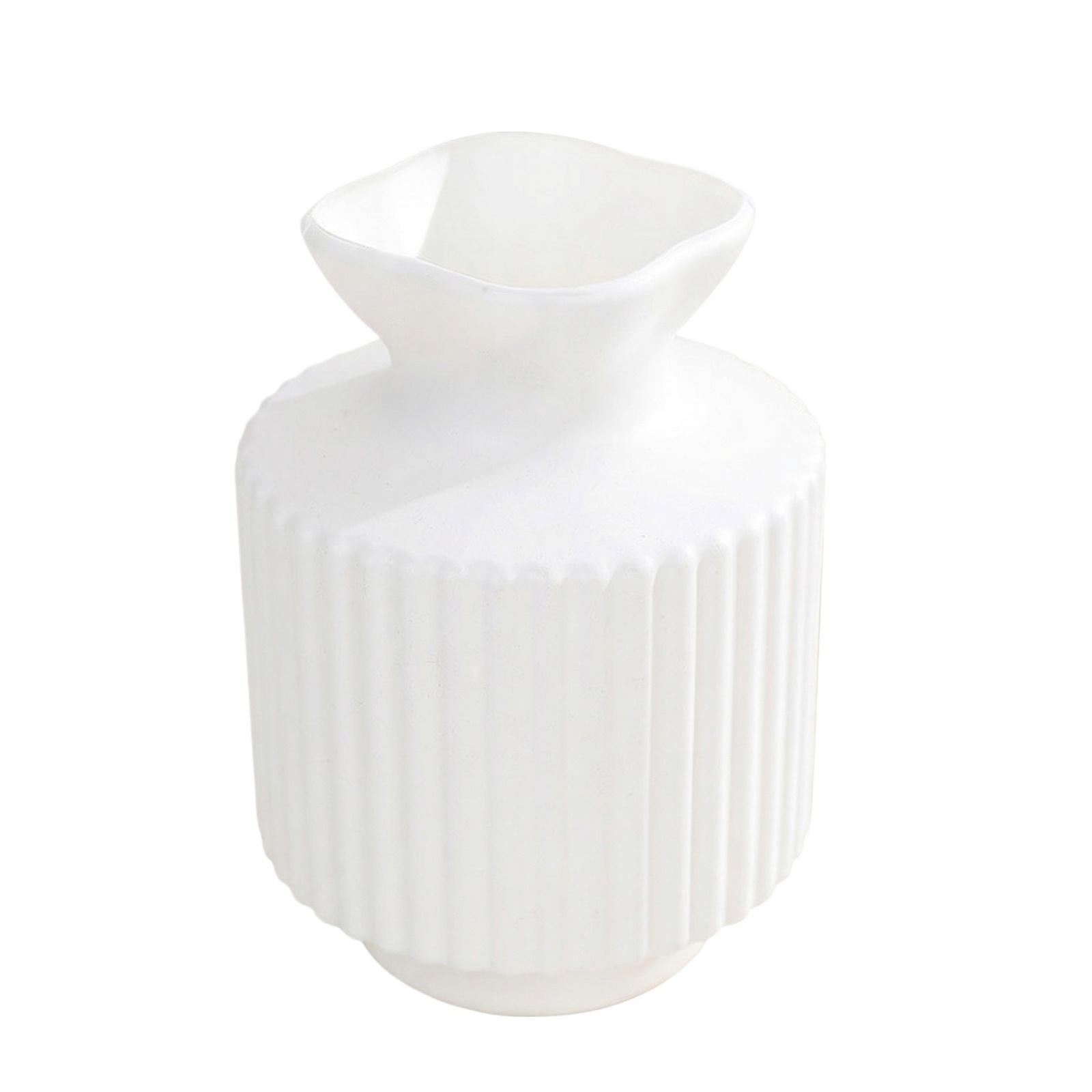 Пластиковая декоративная ваза, ударопрочная, с пеньковой веревкой, складная, для гостиной белый