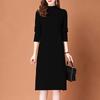Womens Knit Midi Dress Winter Half Turtleneck A-Line Sweater Slim Fit Layering Under Coat