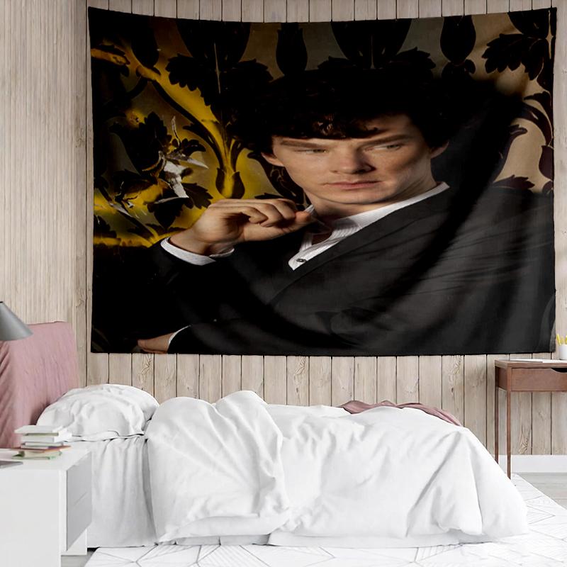 Sherlock Print Tapestry, Backdrop, Easy Setup, Ideal for Bedroom, Office & Living Room, with Aesthetic Wall Hanging Decor.