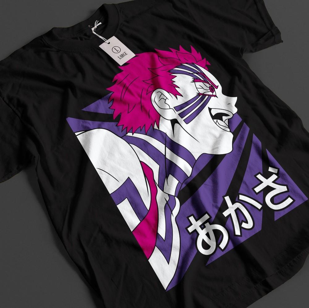 

Demon Slayer Shirt Akaza Upper Moon 3 T-Shirt Tanjiro Kimetsu No Yaiba Muzan Tee M