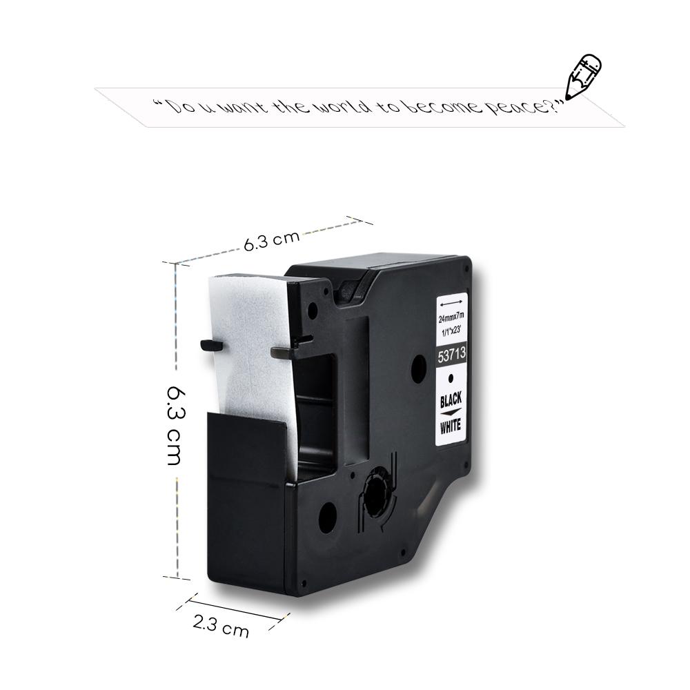 1pcs Compatible Dymo D1 24mm Tapes 53710 53713 53716 53718 53721 53722 53723 53724 Ribbon for Dymo Label Manager LM 160 210D