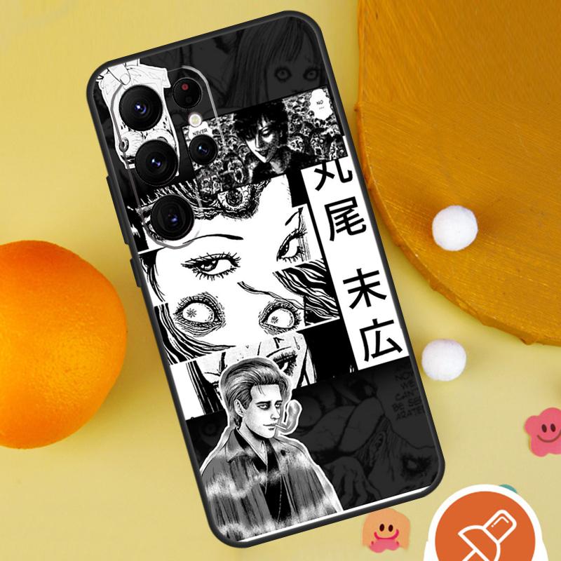 Horror Manga Style Phone Case For Samsung Galaxy S25 Ultra S24 S22 S21 Ultra S9 S10 S20 Plus S23 FE Funda Cover