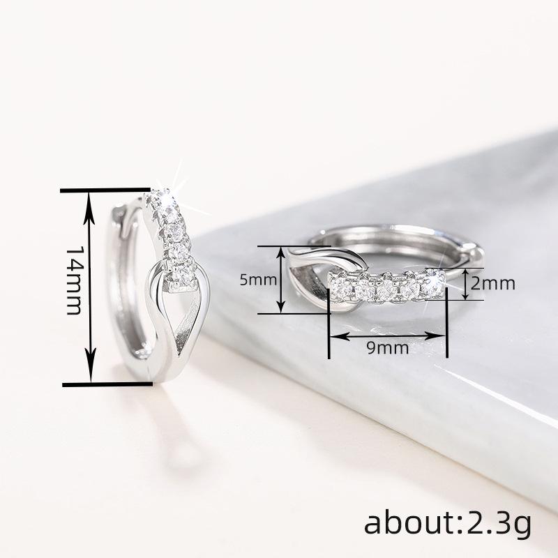 Exquisite earrings for women, earrings, elegant micro-inlaid zircon ear buckles