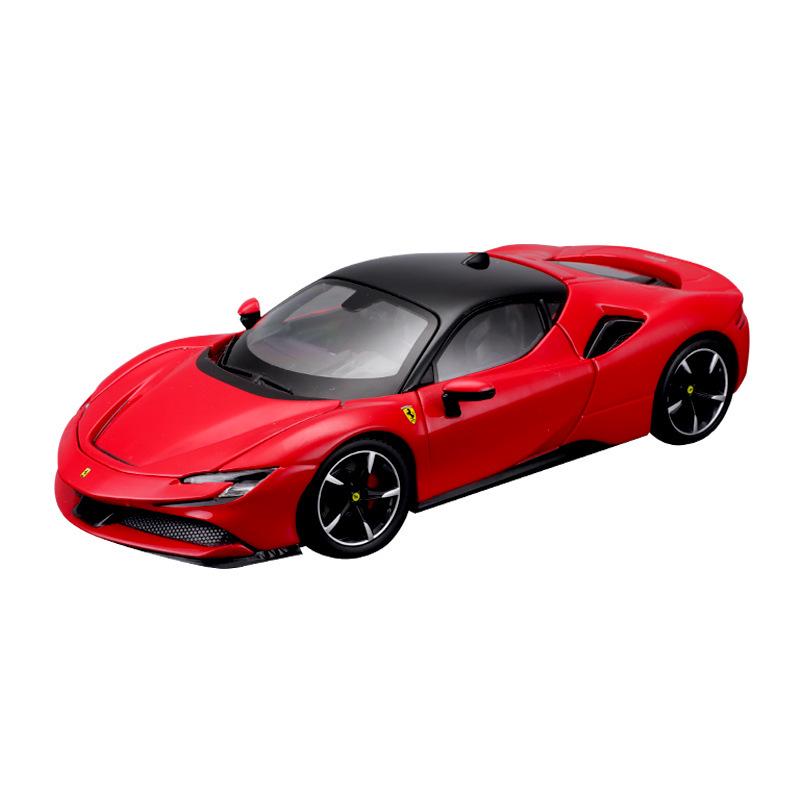 Bimego Ferrari SF90 1:24 Alloy Sports Car Model for Boys - Toy Collection Ornament.