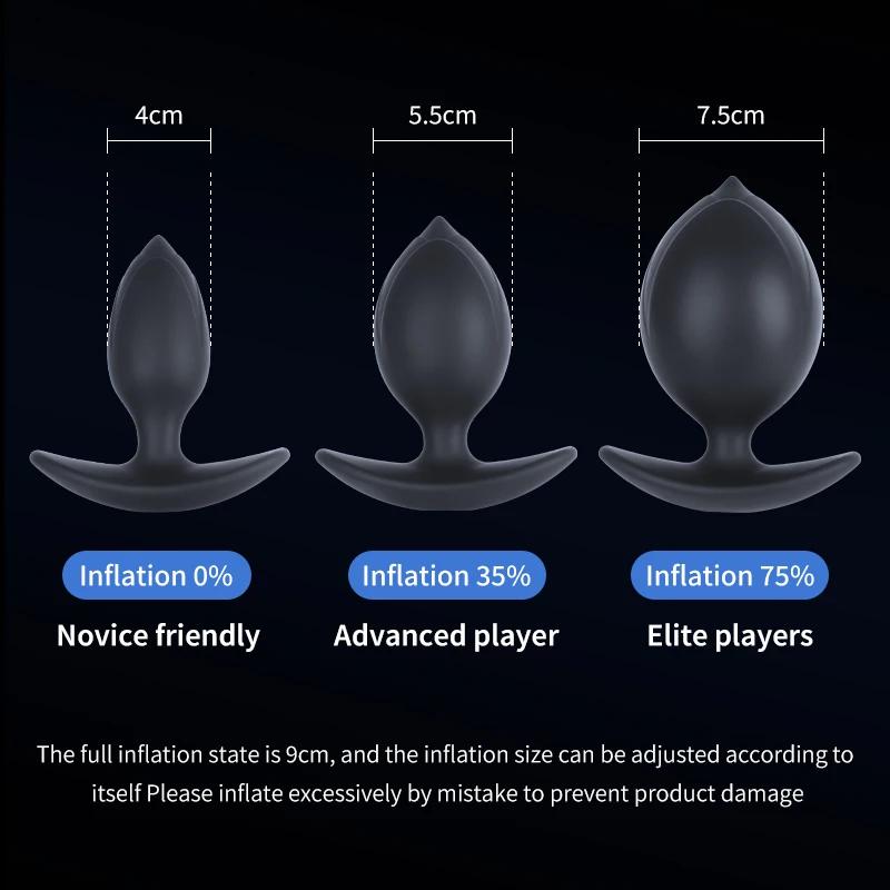 Magnetischer Saugnapf Aufblasbarer Analplug mit Eingebauten Stahlkugeln Große Dildos Vaginaler Dehner Männer Hintern Dehner Paar Sexspielzeug