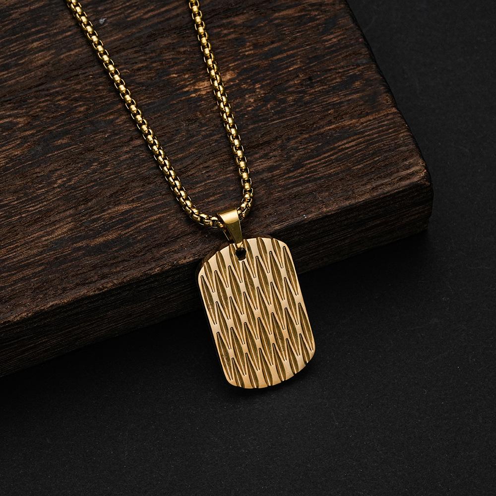 2026 Military Brand Pendant Design Sense Knife Pattern Pendant Water Ripple Trendy Man Pendant Does Not Fade Necklace