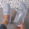 Fashion Lightweight Women Casual Shoes Mesh Breathable Casual Sneakers Woman Striped Knitted Flats Comfortable Walking Shoes Plus Size
