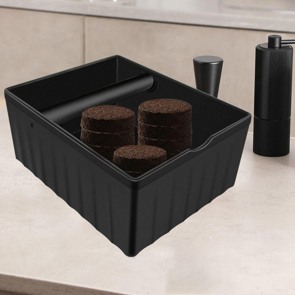 With Tapping Rod Coffee Grounds Tapping Box Rectangular Espresso Grounds Container  Baristas