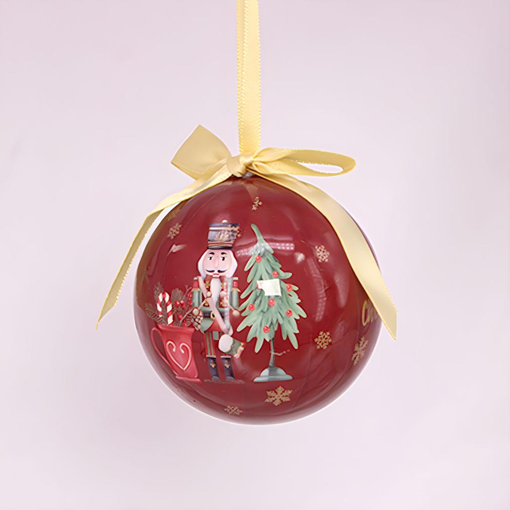 8cm Christmas Ball Decoration Santa Claus Snowman Pattern Painted Foam Christmas Balls Christmas Tree Hanging Party Decorations