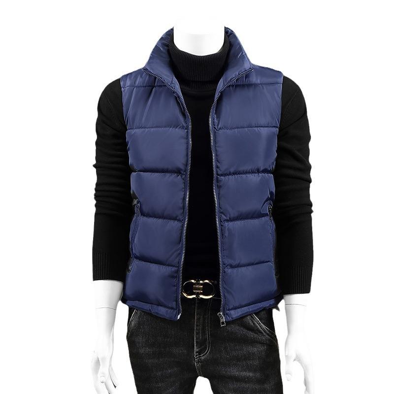 Vest Men's Autumn and Winter Thickened Down Cotton Vest Winter Vest Vest Stand-up Collar Sports Trend Couple Vest