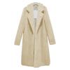 Ladies', Medium Length, Lapel, Woolen Jacket, Long Sleeved, Solid Color, Loose Fit, Casual Jacket