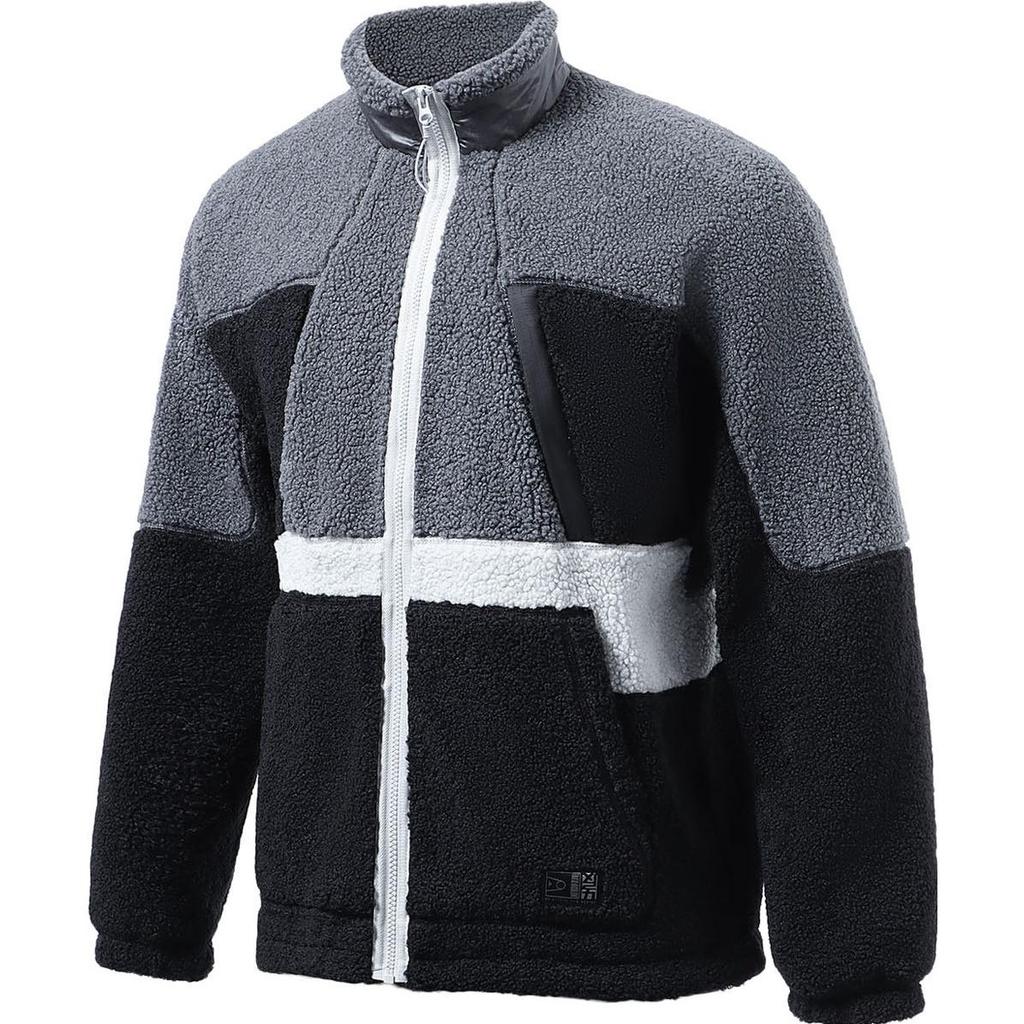 Li-Ning Fleece Warm Color Block Loose Long Sleeve Jacket Men Jacket Dark-Gray AFDR889-2