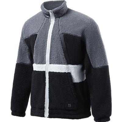 Fleece Warm Color Block Loose Long Sleeve Jacket Men Jacket Dark-Gray AFDR889-2