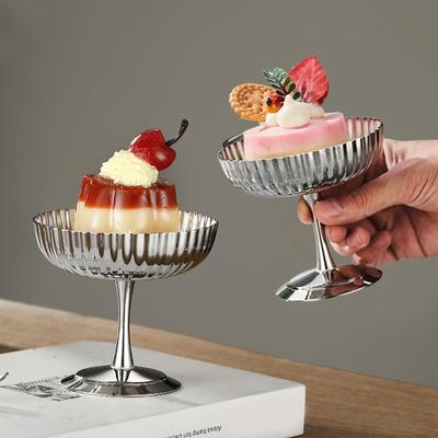 304 Edelstahl Edelstahlbecher Kreative Salatschüssel Restaurant Hoher Fuß Dessert Eisbecher Bar Wohnaccessoires