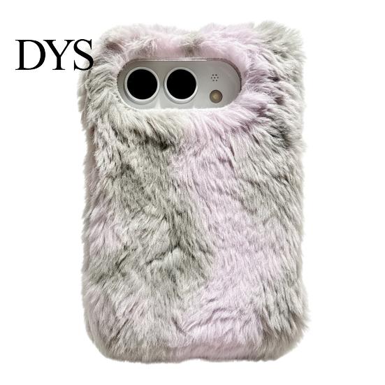 Non Bulky Phone Cover Plush Case for IPhoneDuo, Fuzzy Gradient Color with All Inclusive Protection Full Protection, Cute Shockproof Foldable