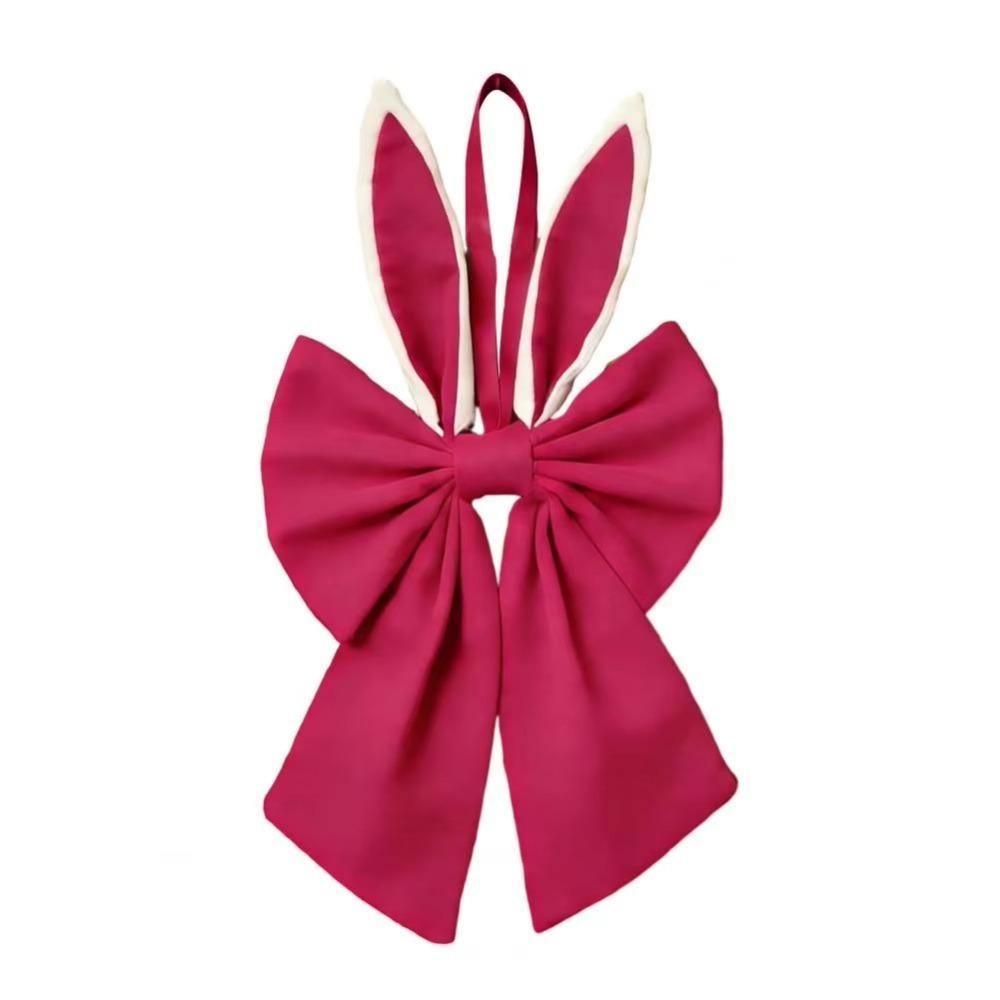 

Multi-purpose Bunny Ear Bow Soft Decorative Fabric Bow Creative Wreath Bow Holiday Celebration рожевий червоний колір