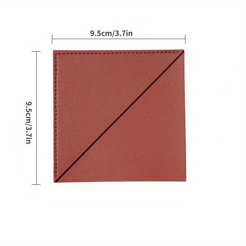 5Pcs Large Square Leather Bookmark Mini Portable Gift Triangle Bookmark Book Page Clip Book Corner Protective Cover