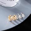 Classic Double Heart Zircon Earrings - European & American Fresh Fashion