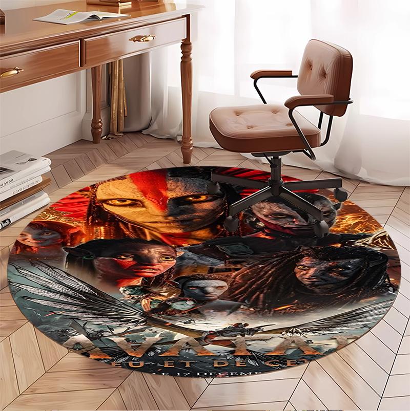 Avatar Pattern Round Rug, Indoor/Outdoor Mat, for Picnic, Gameroom, Bedroom, Office, Living Room, Home Decor Carpet, Birthday Gift