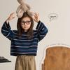 Girls' Color-block Striped Round Neck Sweater