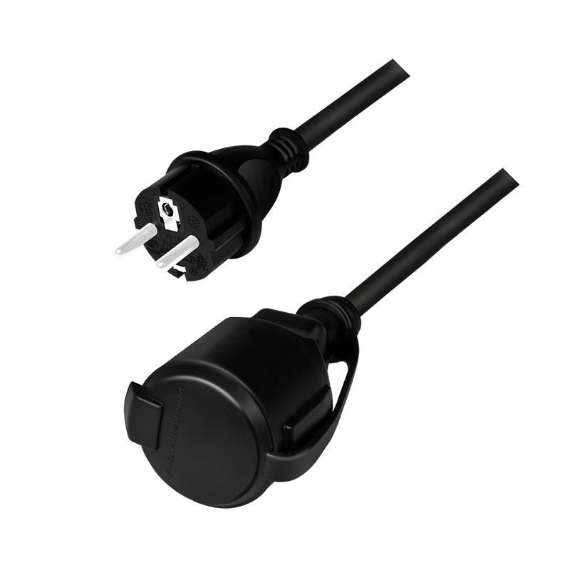 Power Extension Cable, Outdoor, Black, 5m - LogiLink LPS102