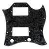 Musiclily Pro 11-Hole Full-Face Guitar Large Pickguard for EPI SG Standard Electric Guitars (Made In China), 4-Piece Set, Black Pearl