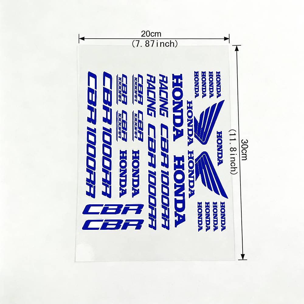 For HONDA CBR 18 Colors Waterproof Reflective Motorbike Stickers Easy Peel Removable Decals for Motorcycle Car