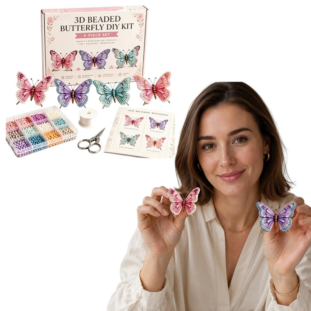 Colorful Butterfly Bead Set for DIY Jewelry Making - Kit for Bracelets and Necklaces