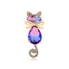 Korean version crystal cat brooch high-end brooch Korean version cute kitten pin suit brooch accessories