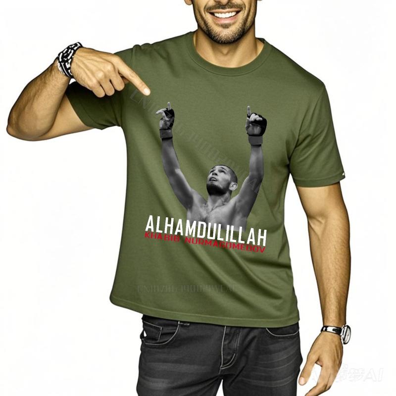 Rock-T-Shirt Sommer-Mode-T-Shirt Alhamdulillah Immer an Allah denken Atmungsaktives Komfort-T-Shirt Retro-Reise Weiche Baumwoll-T-Shirts