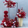 Red Chinese Engagement Wedding Floor Arrangement - Aisle and Stage Silk Flower Decoration