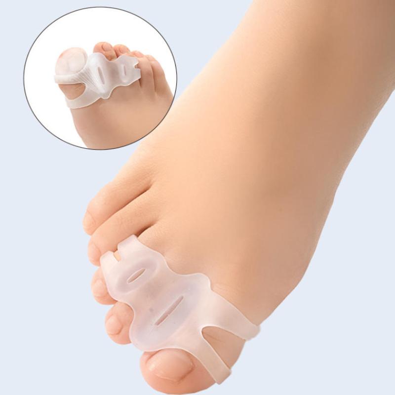 1Pair Silicone Three Hole Toe Separator Fingers Feet Toe Spreader Hallux Valgus Bunion Corrector Toe Straightener Corrector