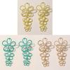 Retro Metal Floral Earrings With Butterfly Bow Design For Women