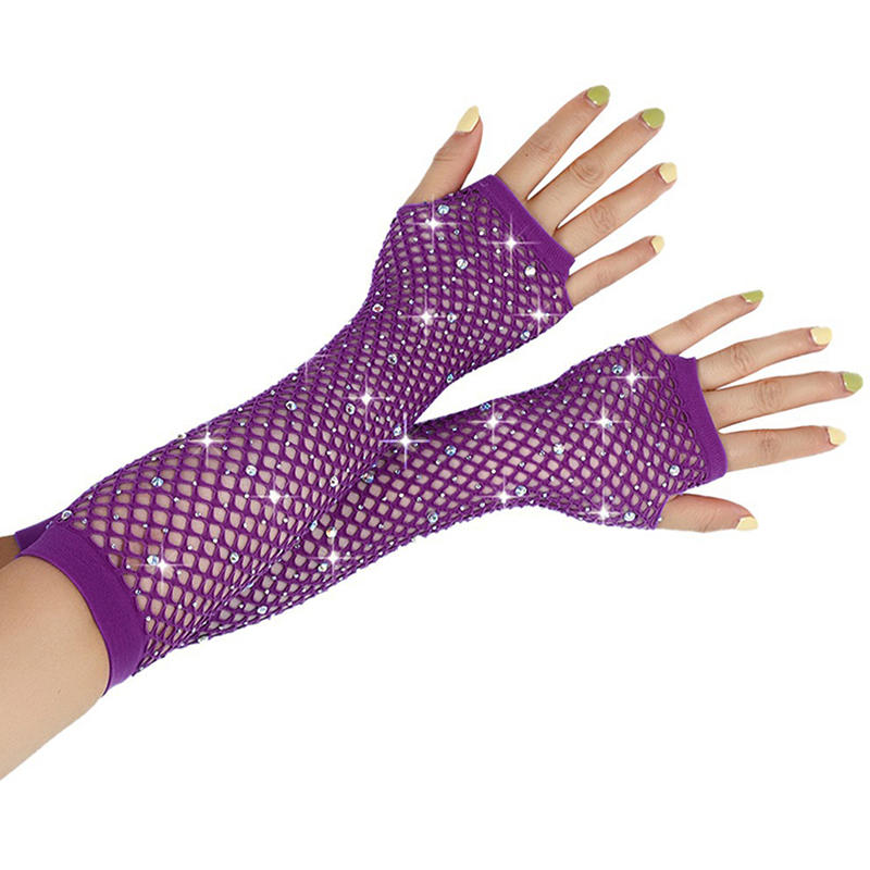 Mesh Gloves Fingerless Fishnet Gloves Mittens Sheer Wear Fancy Dress For Womens Sexy Girls Punk Goth Dance Glove