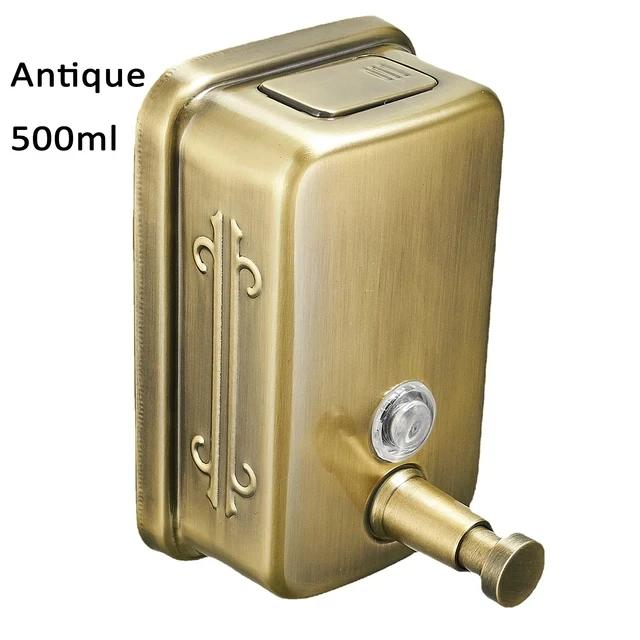 Black 304 Stainless Steel Bathroom Liquid Soap Antique Shampoo Dispenser Gold Polished Wall Mounted Bathroom Accessories