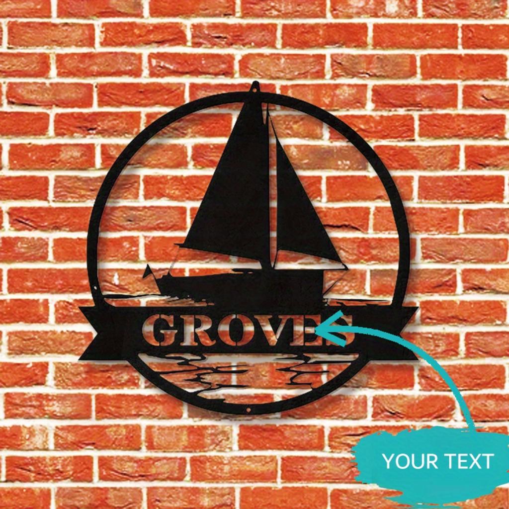 Custom Metal Tin Sign Nautical Sailboat Personalized Wall Art Home Decor