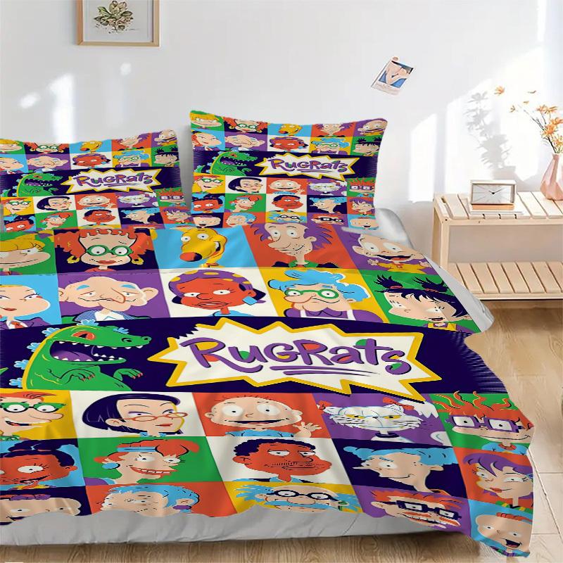 3pc Rugrats Characters Bedding Set Guest Room Bedroom Decor Christmas Halloween Decor Birthday and Holiday Gifts- All Seasons 3pcs Quilt 123
