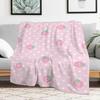 1pc a Minimalist Style Patterned Multi-functional Flannel Blanket with Dopamine Pink Strawberry Polka Dots Single-sided Print Suit