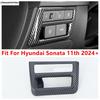 Head Lights Lamp Switch Button Panel Decoration Cover Trim For Hyundai Sonata 11th 2024 2025 Carbon Fiber Accessories Interior